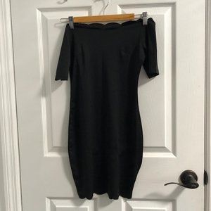 BLACK SCALLOP DRESS